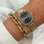 CLUSE Boho Chic Petite Watch Mesh Crystals, Grey, Gold Colour CW10501 - Image 4