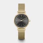 CLUSE Boho Chic Petite Watch Mesh Crystals, Grey, Gold Colour CW10501
