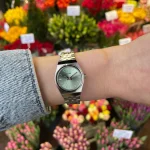 CLUSE Retro 70s Mini Watch Steel, Sage Green, Silver Colour CW16301 - Image 4
